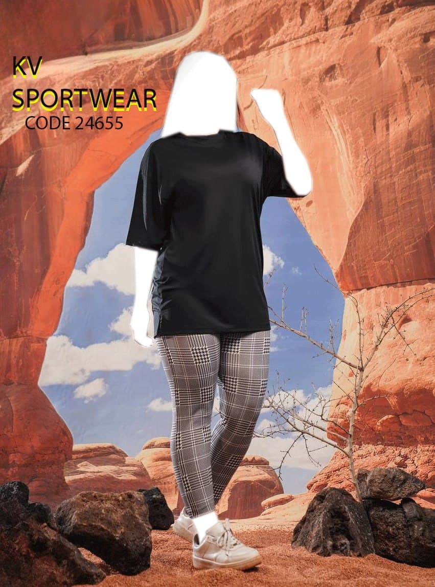 ست تیشرت لگ سایز بزرگ اسپرت ورزشی زنانه کد 008