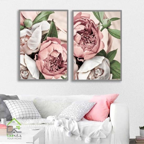 تابلو دو تکه مدرن طرح رز