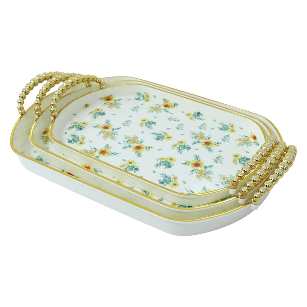 سینی سه تیکه گلدار