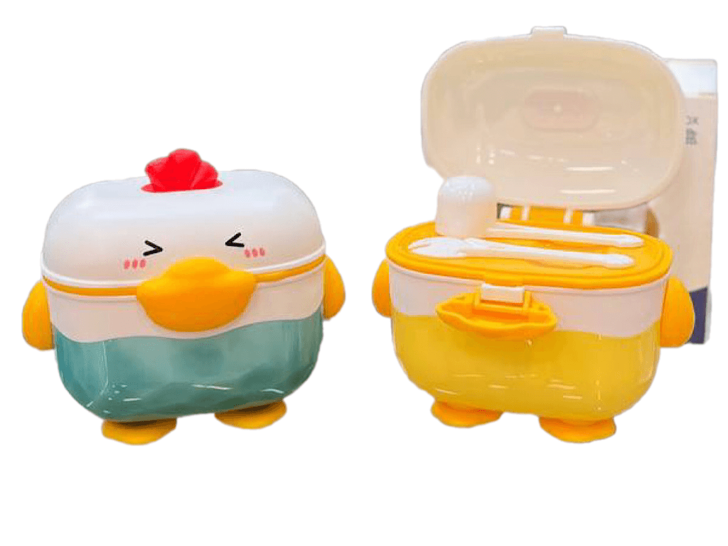 ظرف و انبار ذخیره شیر خشک نوزادی طرح خروس با پیمانه