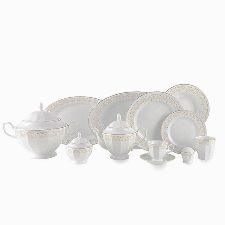 سرویس غذاخوری نئوکلاسیک هیلدا 103 پارچه چینی زرین