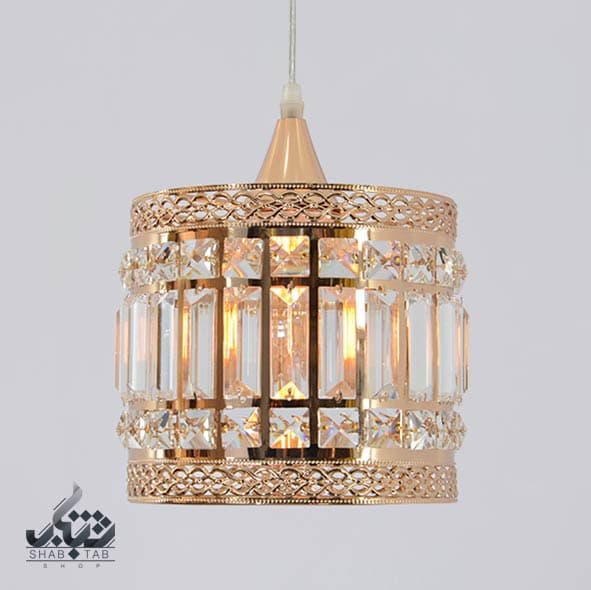 لوستر آویز تک شعله XC03 طلا قطر 15