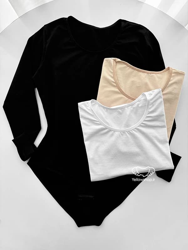 بادی نخی آستین دار زنانه یقه گرد مه جامه کد 27089