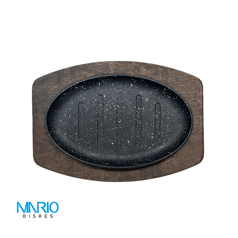 ظرف چدن و رست بیضی کوچک