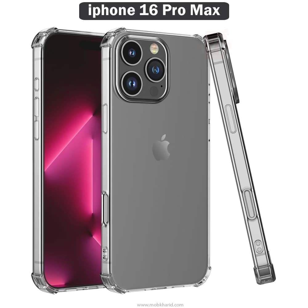 قاب شفاف ایربگ دار Airbag Transparent Clear Cover | iphone 16 Pro Max