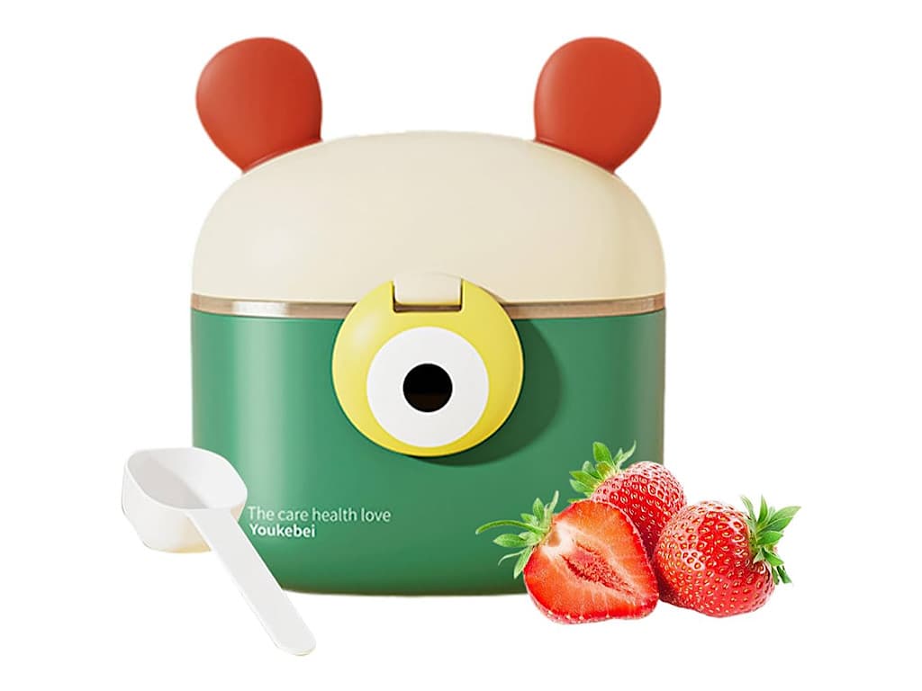 ظرف و انبار ذخیره شیر خشک طرح خرس تک چشم پیمانه دار نوزادی و انبار غذای کودک youkebei