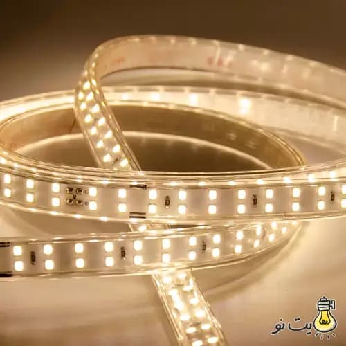 ریسه شلنگی 2835 وایرلس شیله تراکم 180 لامپ سری طلایی