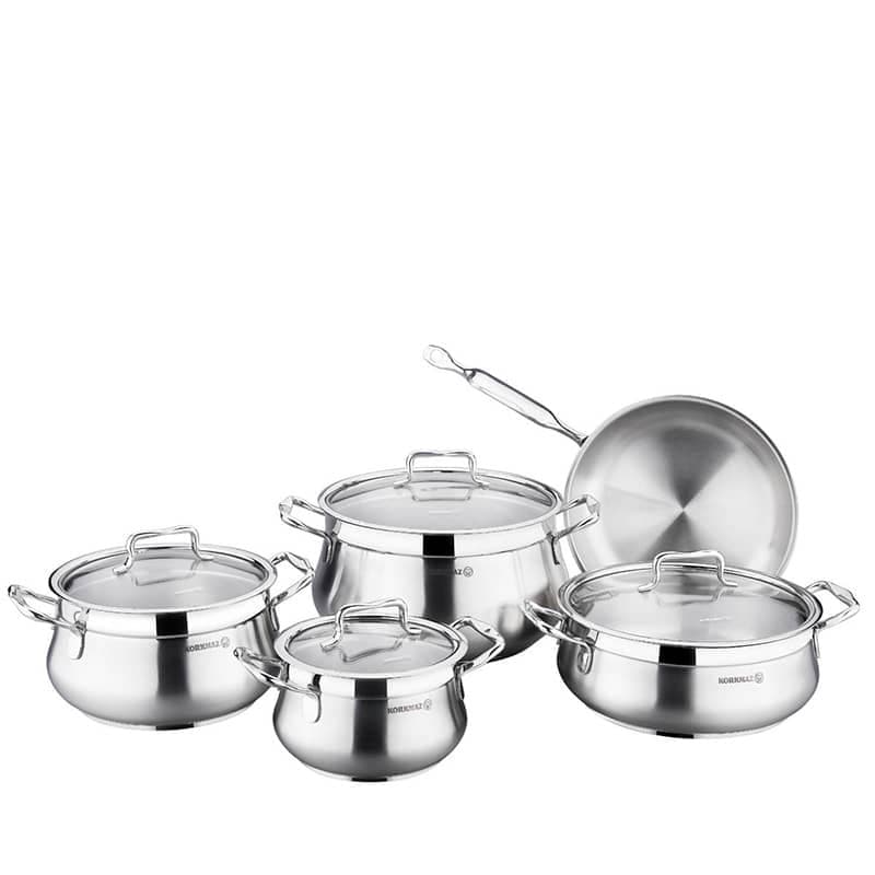 سرویس قابلمه 9 پارچه استیل کرکماز Korkmaz A1959