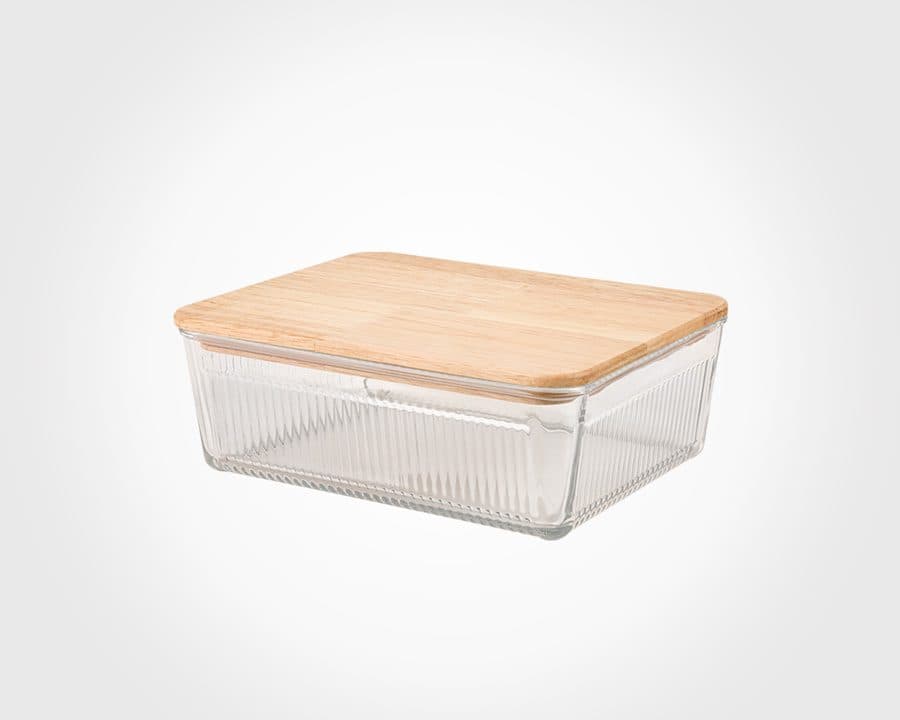 ظرف شیشه ای در چوبی 1.1 لیترلیمون کد 2191