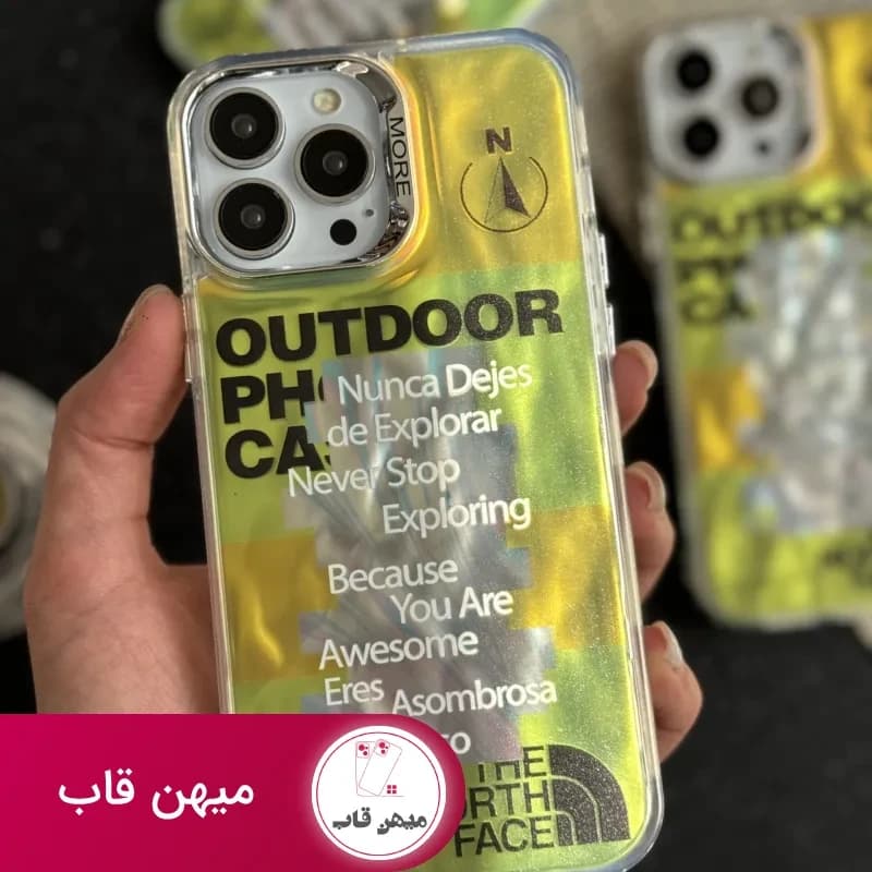 قاب موبایل آیفون نورث فیس فسفری شبرنگ - کد (۹۵۷۴۸)