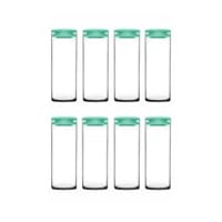 بانکه شیشه ای درب وکیوم 8 عددی پاشاباغچه فیروزهای 1230 میلی