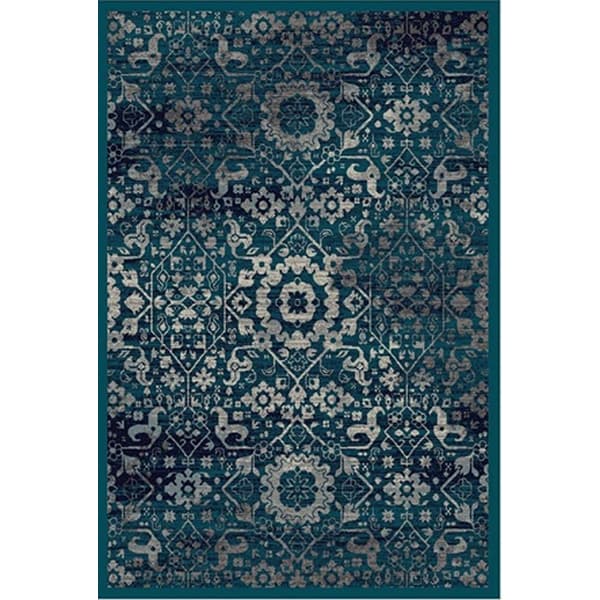 کاور فرش فیروزه ای نگین ترمه مدل 77