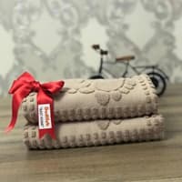 حوله پا ۲ عددی ازدیلک بژ 50×70