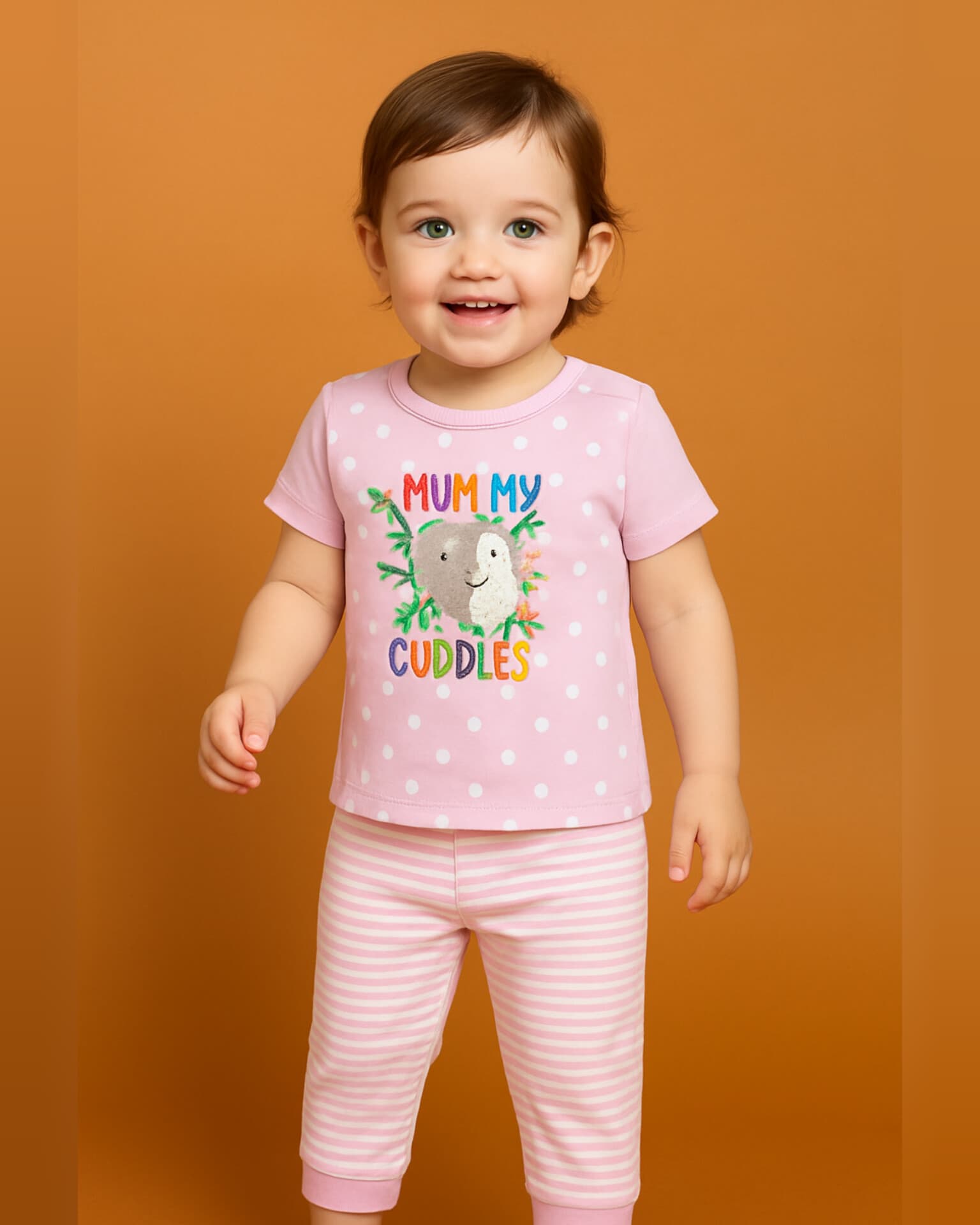 سرویس باز نوزادی پنبه دخترانه طرح کوالا