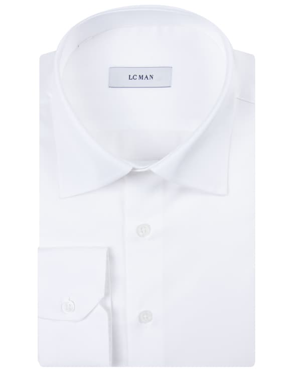 پیراهن مردانه سفید آستین بلند ال سی من 180