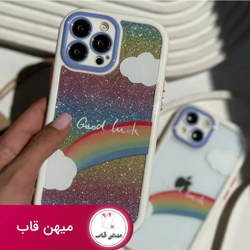 قاب گوشی آیفون Rainbow اکلیلی - کد (۴۷۹۴)