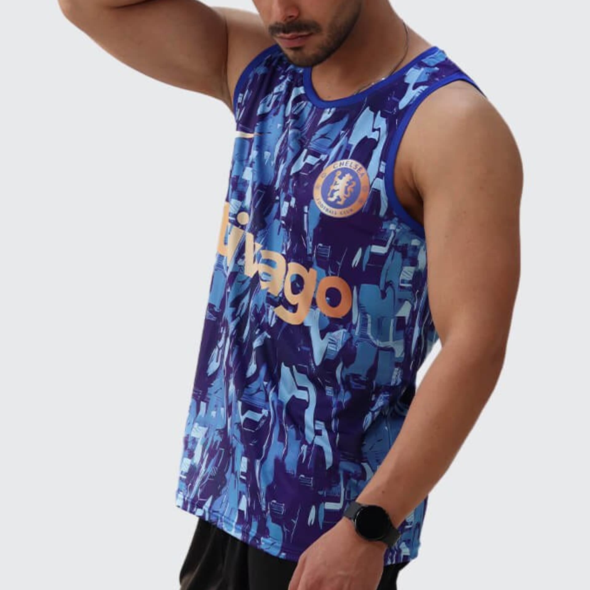 تاپ ورزشی مردانه حلقه ای فوتبالی فلامنت سوزنی سابلی چلسی