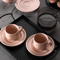 ست قهوه خوری ۶ نفره کوتاهیا پرسلن توونا 85 میلی صورتی