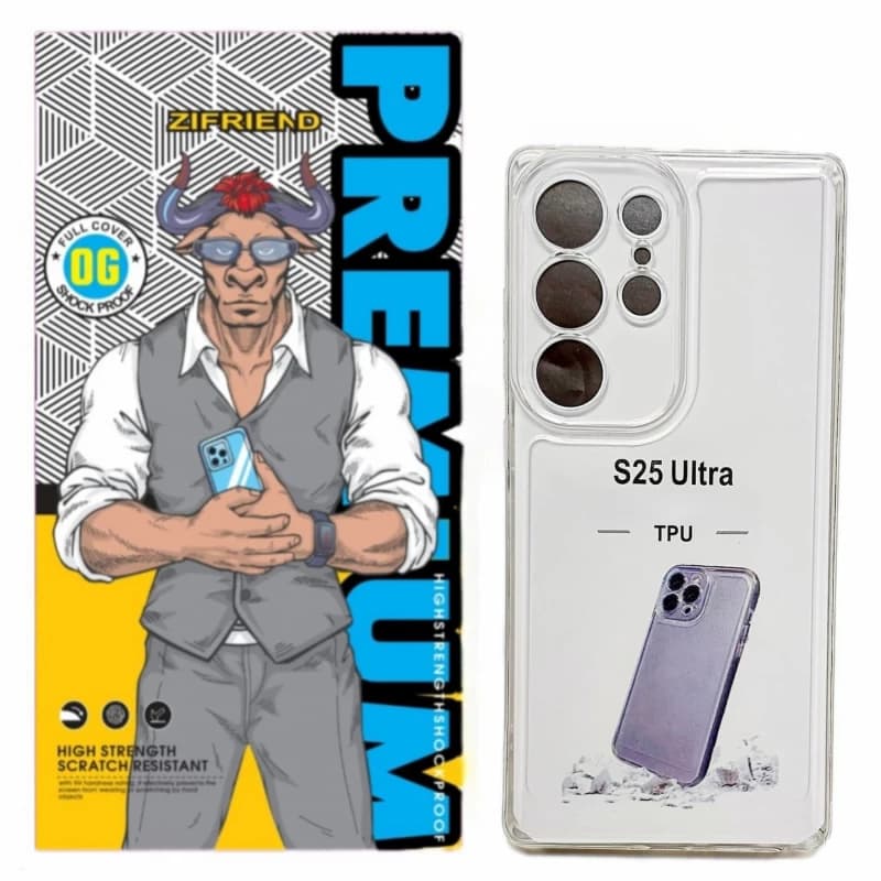 کاور گوشی سامسونگ Galaxy S25 Ultra زیفرند مدل ژله ای محافظ لنز دار