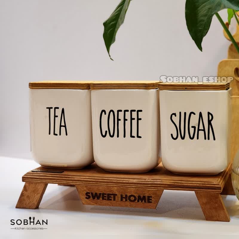 بانکه ادویه سرامیکی مربع سایز بزرگ