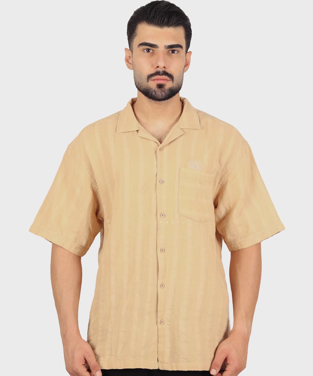 پیراهن لش یقه انگلیسی مردانه جیب دار 0896