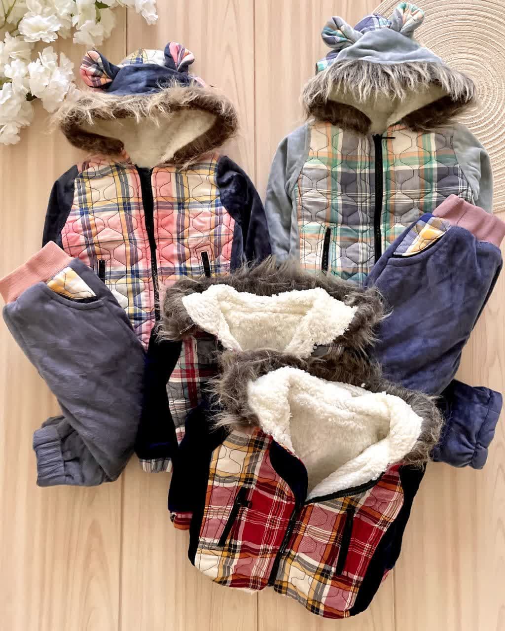 کاپشن و شلوار مخمل بچه گانه