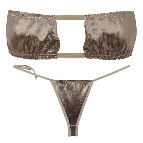 ست شورت و سوتین زنانه طلایی – فری سایز