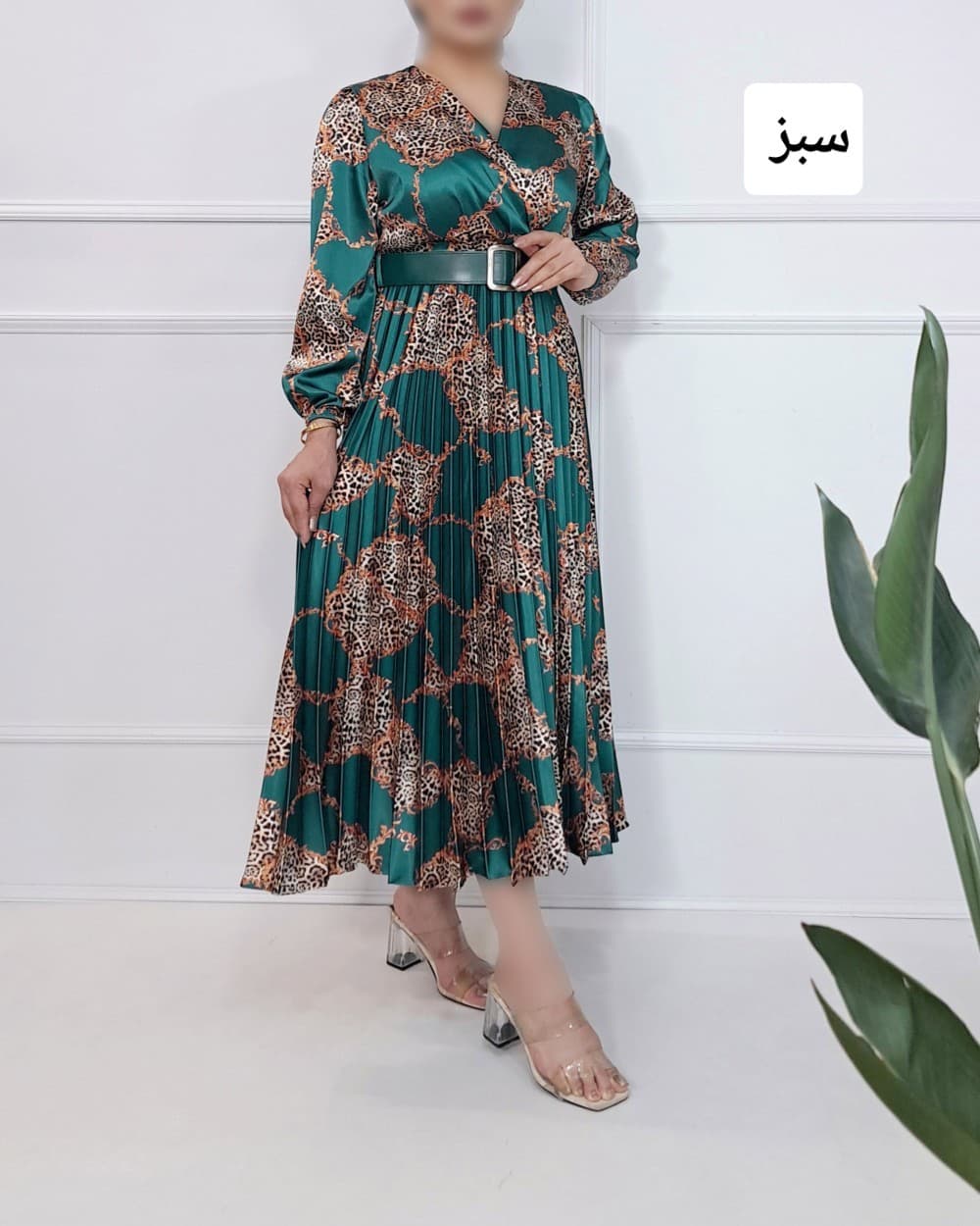 پیراهن ساتین ( دامن پلیسه )_ کد 934