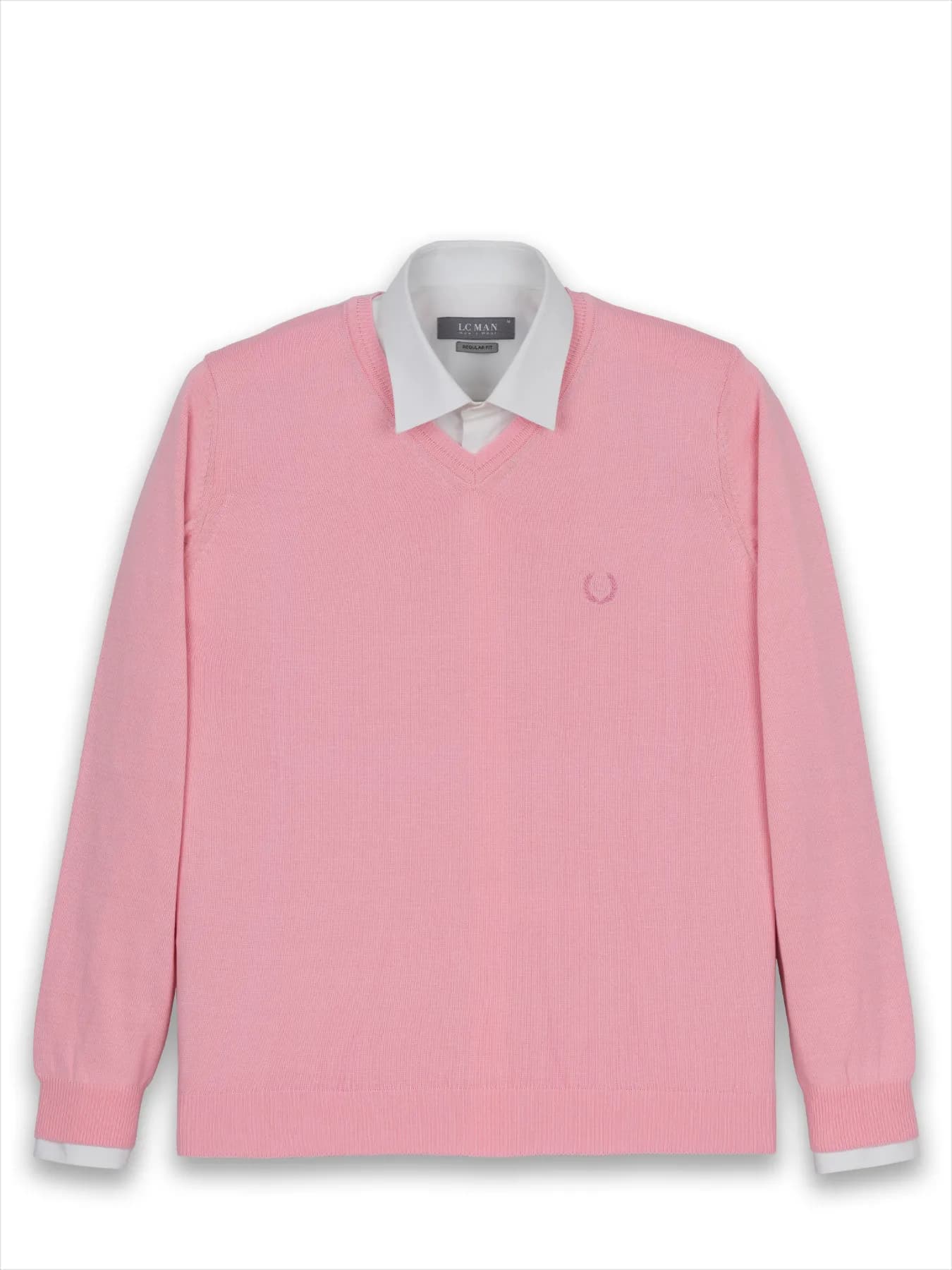 بافت یقه هفت سانت ساده صورتی