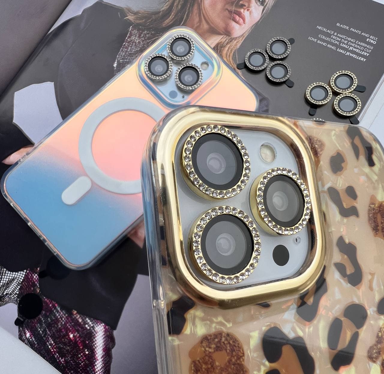 محافظ لنز نگین دار آیفون