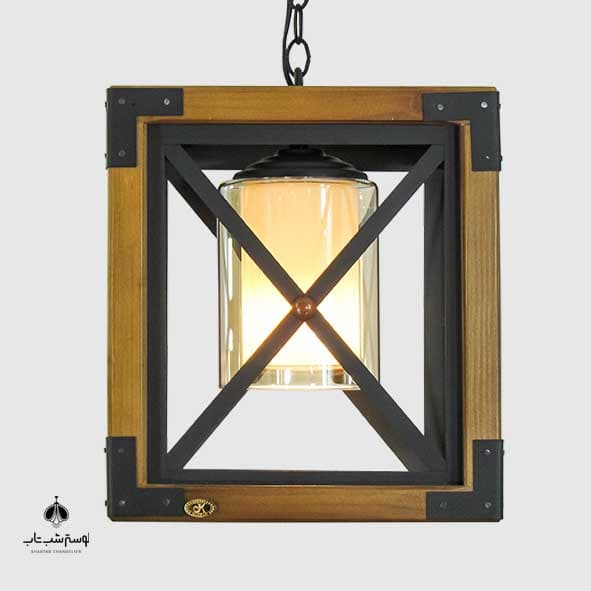 آویز تک شعله چوب و فلز رویال باکس دارکار