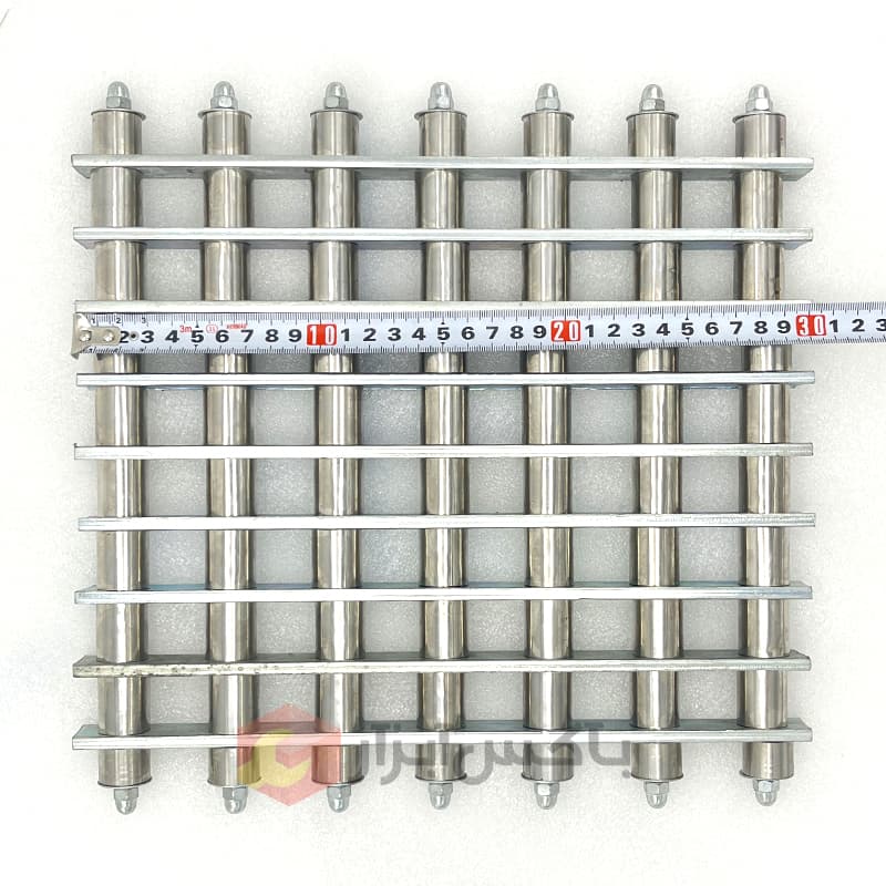 شبکه استیل تسمه ای 30×30 سانتیمتر 7 ردیف