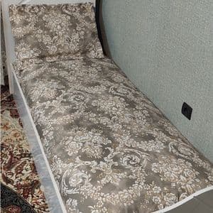روتختی یک نفره کرم قهوه ای نیم ست یکنفره تشک کرم قهوه ای