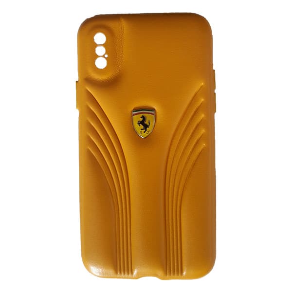 قاب چرمي محافظ لنز لوگو فراري آيفون X