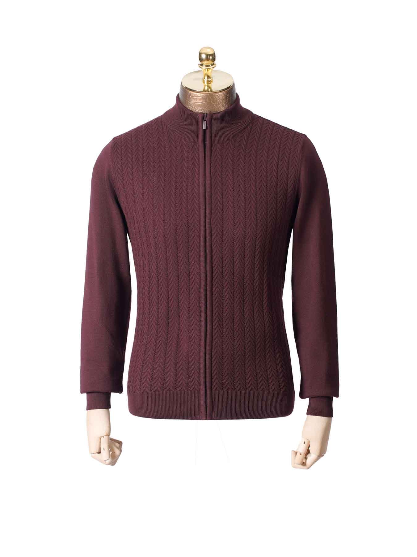 سویشرت مردانه تمام زیپ جناقی زرشکی 57