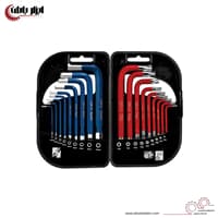 مجموعه 18 عددی آچار آلن دسته کوتاه روکش دار کیفی هیوندای مدل HT185