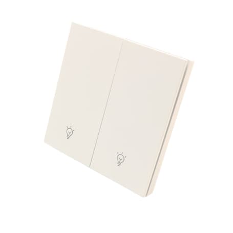 کلید دو پل هوشمند پیانویی TUYA سفید با قابلیت کنترل از طریق WiFi مدل DH-313