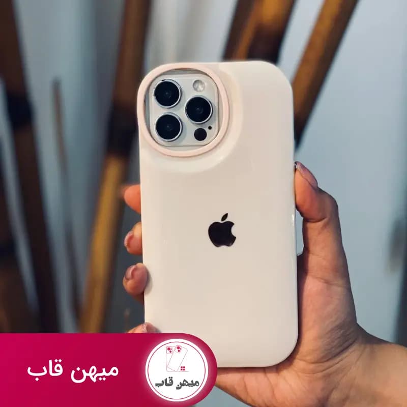قاب گوشی آیفون سیلیکونی کرمی silic case light brown - کد (۳۸۷۷)