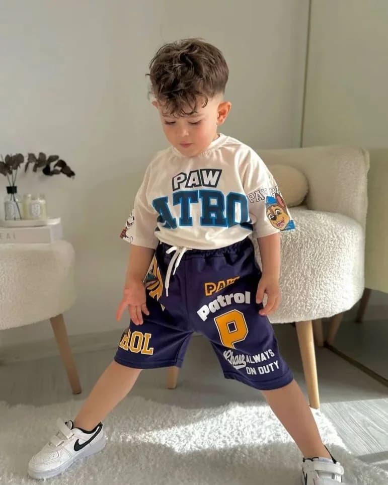 ست تیشرت شلوارک پسرانه زارا ترک طرح سگهای نگهبان یا پاوپاترول