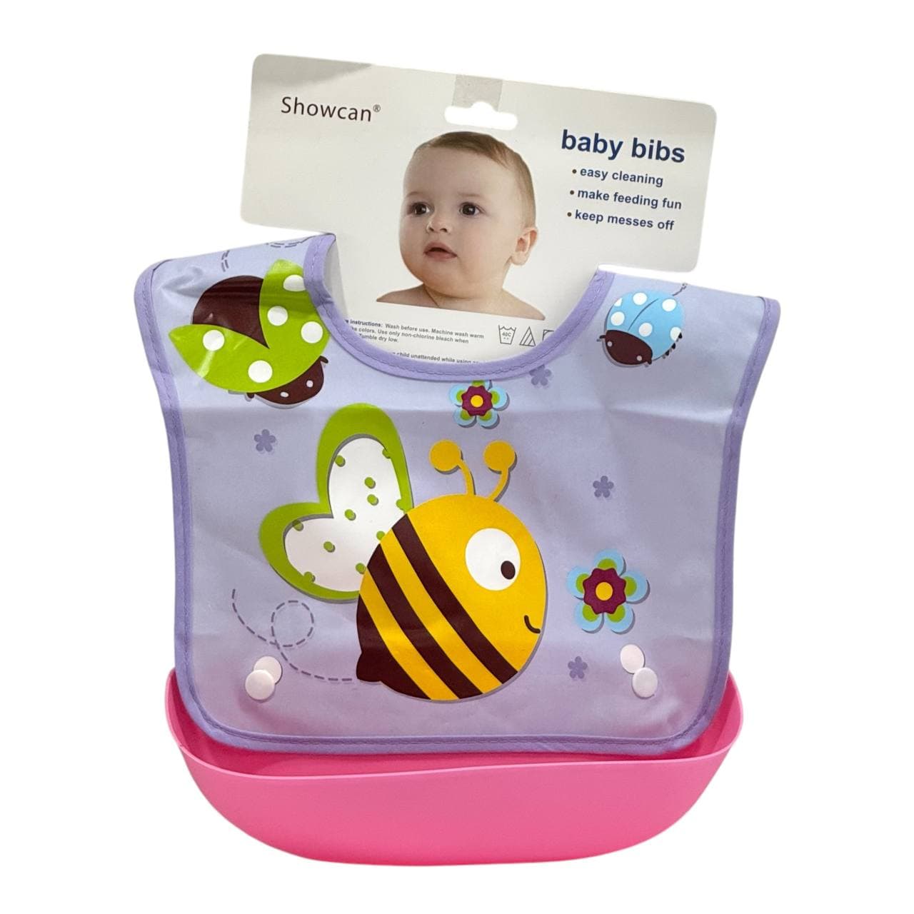 ظرف غذای کودک به همراه پیشبند طرح زنبور