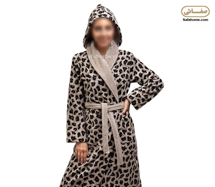 حوله تن پوش زنانه طرح پلنگی خاکی پودایران