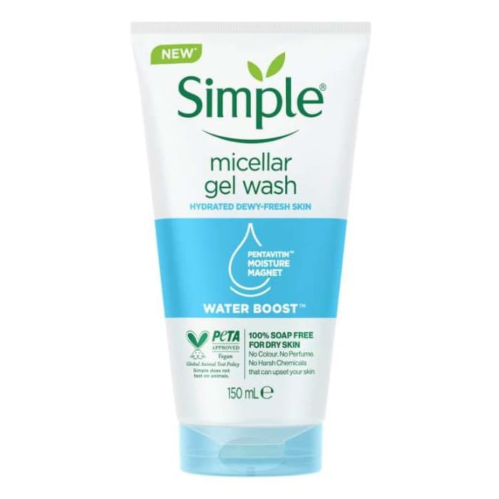 ژل میسلار شوینده مرطوب کننده و آبرسان صورت سیمپل مدل Micellar Gel Wash