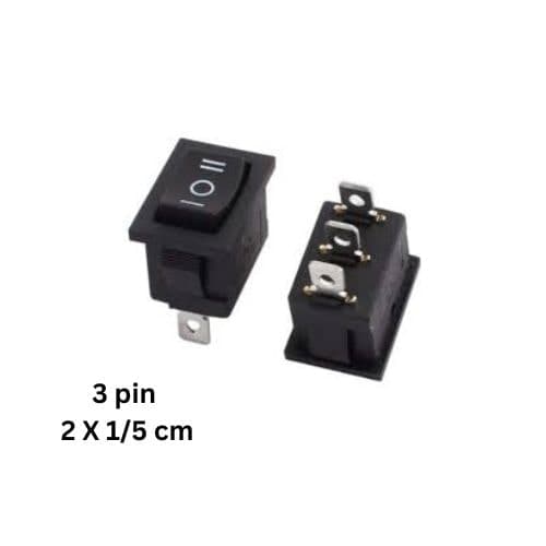 کلید راکر سه حالته سه پین سایز متوسط ۱/۵ * ۲ سانت