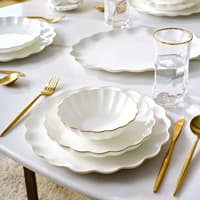 سرویس غذاخوری 58 پارچه 12 نفره کاراجا Fıne Pearl Extra Shell طلایی