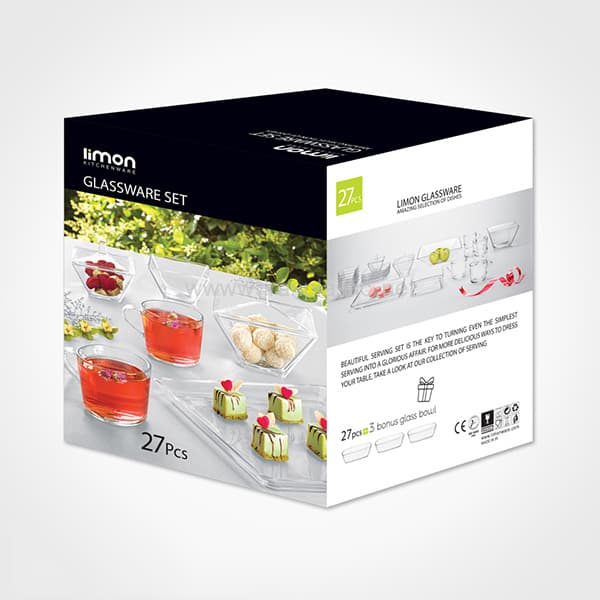 سرویس پذیرایی 27 پارچه شیشه ای لیمون