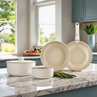 سرویس قابلمه ۷ پارچه القایی کاراجا سوئیس کریستال ایزی کلیپ کرم