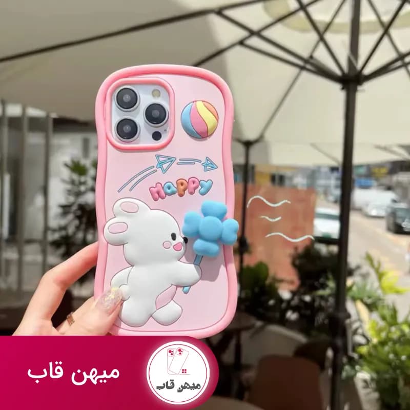 قاب گوشی آیفون خرگوش فرفره ای - کد (۷۱۸۶۹)