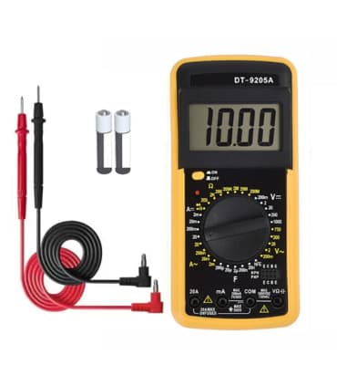 مولتی متر دیجیتال کلید ON/OFF دار باتری قلمی خور AAA مدل DT-9205A