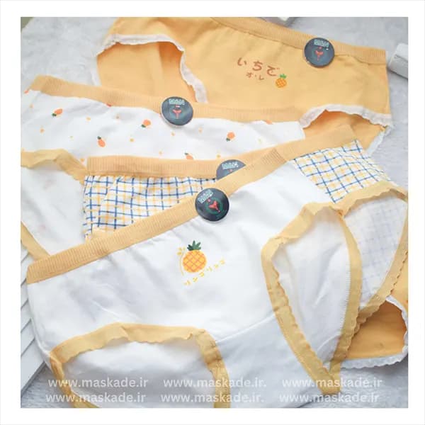 شورت فانتزی وارداتی طرح آناناس پک دو عددی