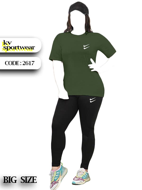 تیشرت شلوار نخی سایز بزرگ زنانه NIKE کد 002